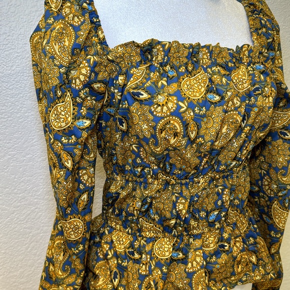 Boden Tops - Boden women’s off the shoulder decorative paisley long sleeve top size 4